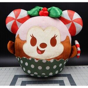 Disney Munchlings Baked Treats 15” Cupcake Large Plush Candy Cane Minnie Mouse